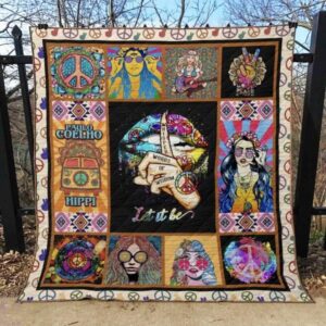 Hippie Let It Be Quilt Blanket  Quilt